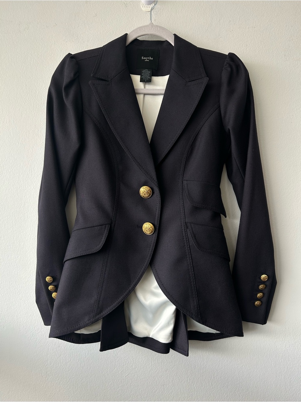 Smythe Navy Wool Twill Equestrian Blazer